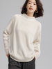 Women Cashmere Half Turtleneck Ribbed Batwing-sleeved Sweater