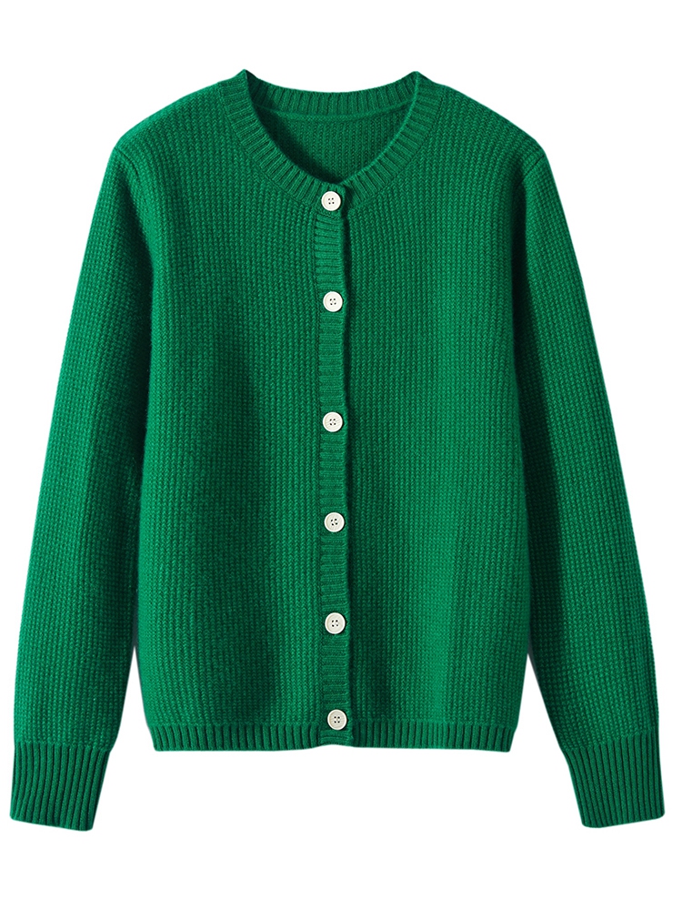 Women Cashmere Round Neck Cardigan