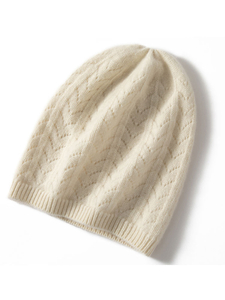 100% Cashmere Beanie With Pattern